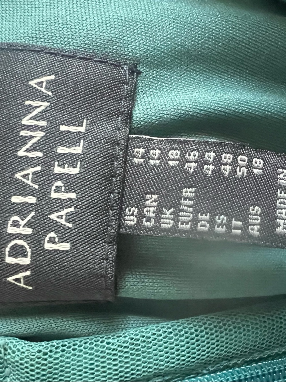 Adrianna Papell Teal Beaded V-Neck Mother of the Bride Gown - Picture 5 of 5